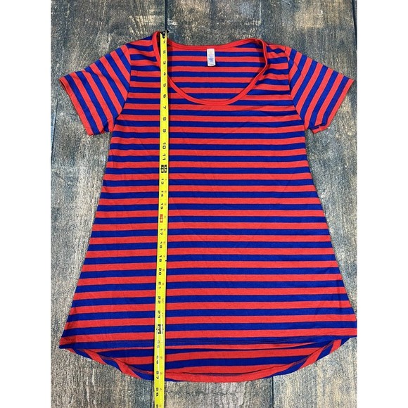 Women’s LuLaRoe Classic T! Size XS (Runs Big), Red Blue Stripe! - Picture 4 of 7